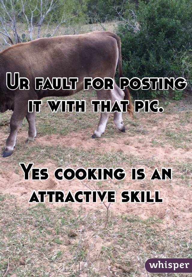 Ur fault for posting it with that pic. 


Yes cooking is an attractive skill