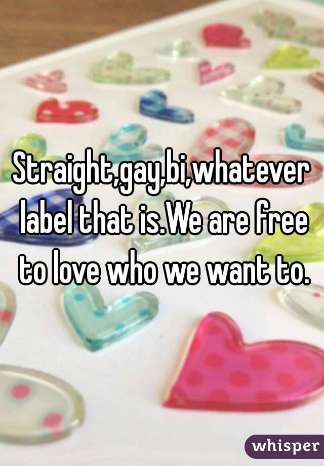 Straight,gay,bi,whatever label that is.We are free to love who we want to.