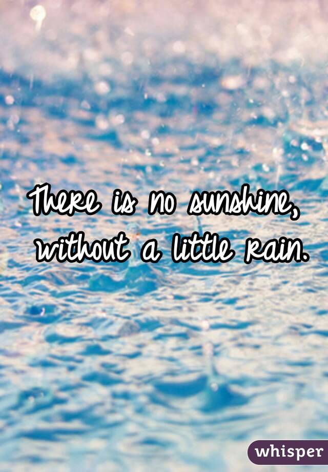 There is no sunshine, without a little rain.