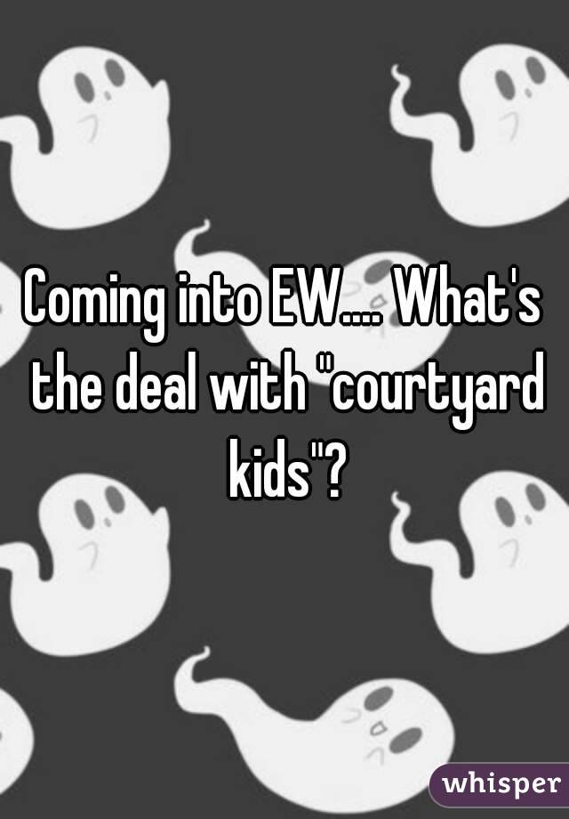 Coming into EW.... What's the deal with "courtyard kids"?