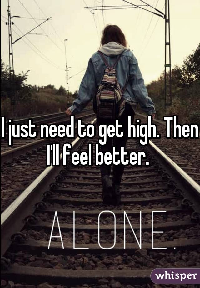 I just need to get high. Then I'll feel better. 