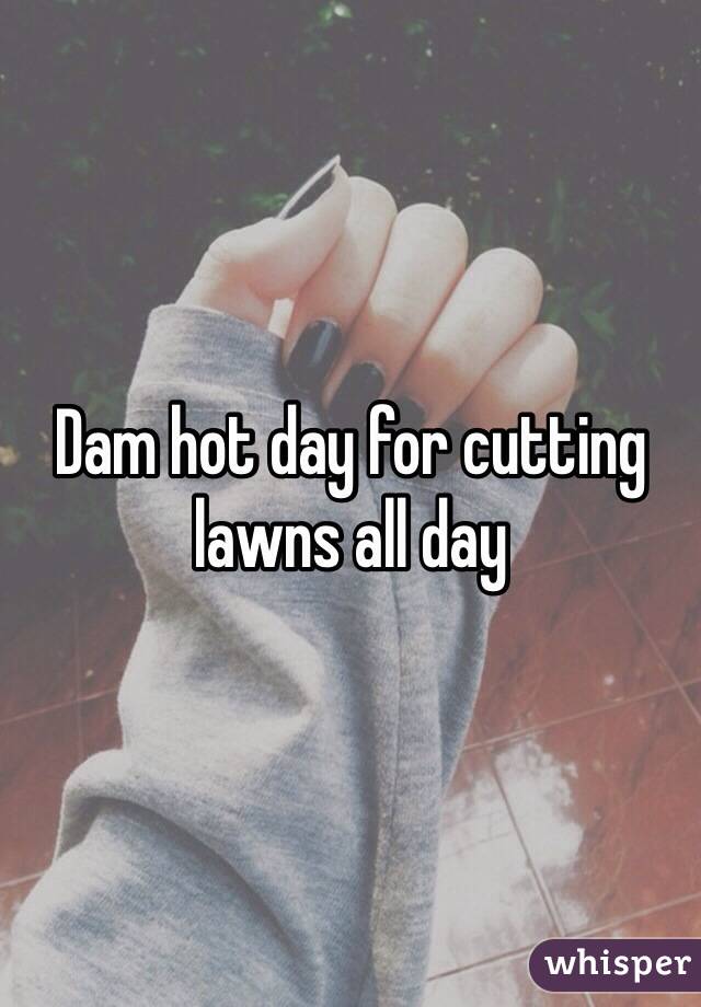 Dam hot day for cutting lawns all day 