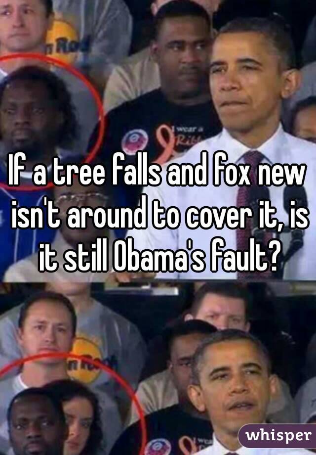 If a tree falls and fox new isn't around to cover it, is it still Obama's fault?