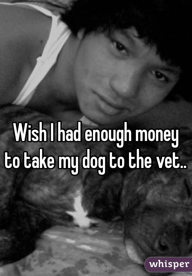 Wish I had enough money to take my dog to the vet..