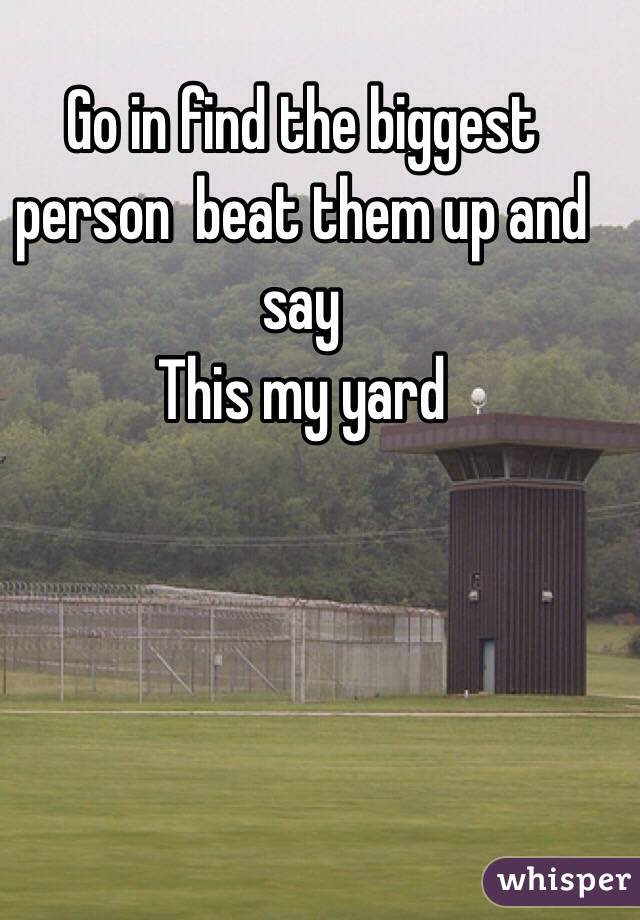 Go in find the biggest person  beat them up and say
This my yard