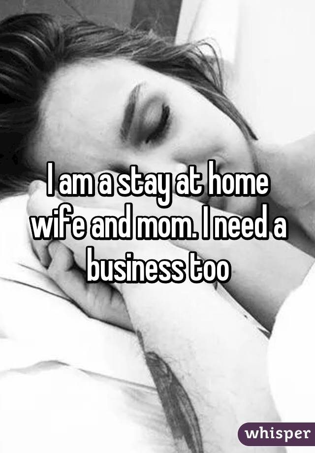 I am a stay at home wife and mom. I need a business too