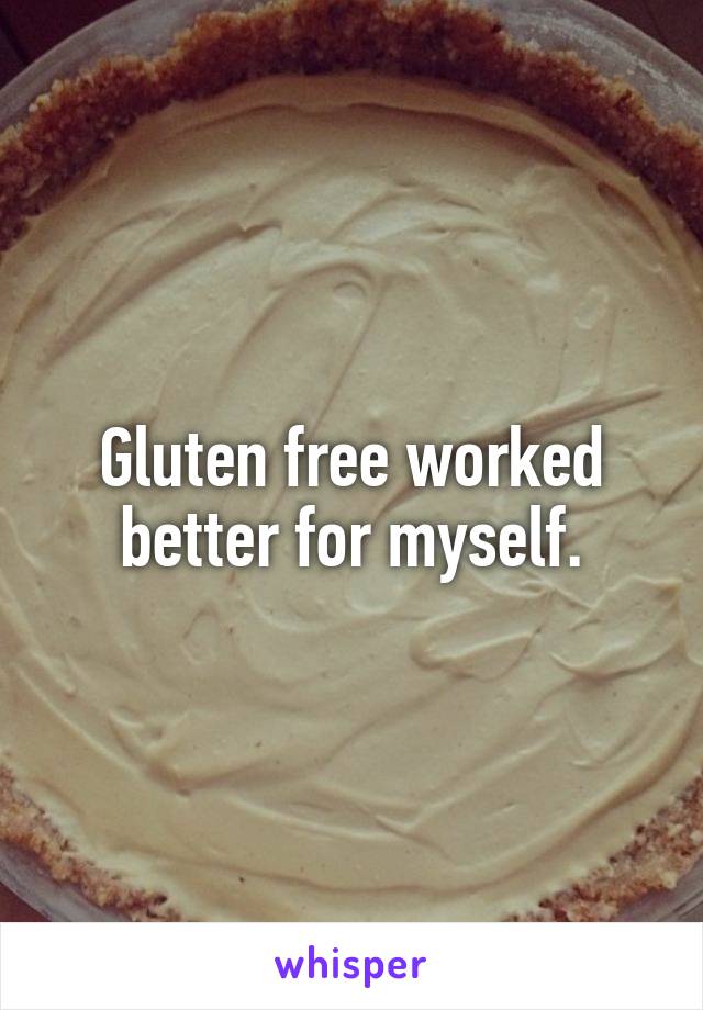 Gluten free worked better for myself.