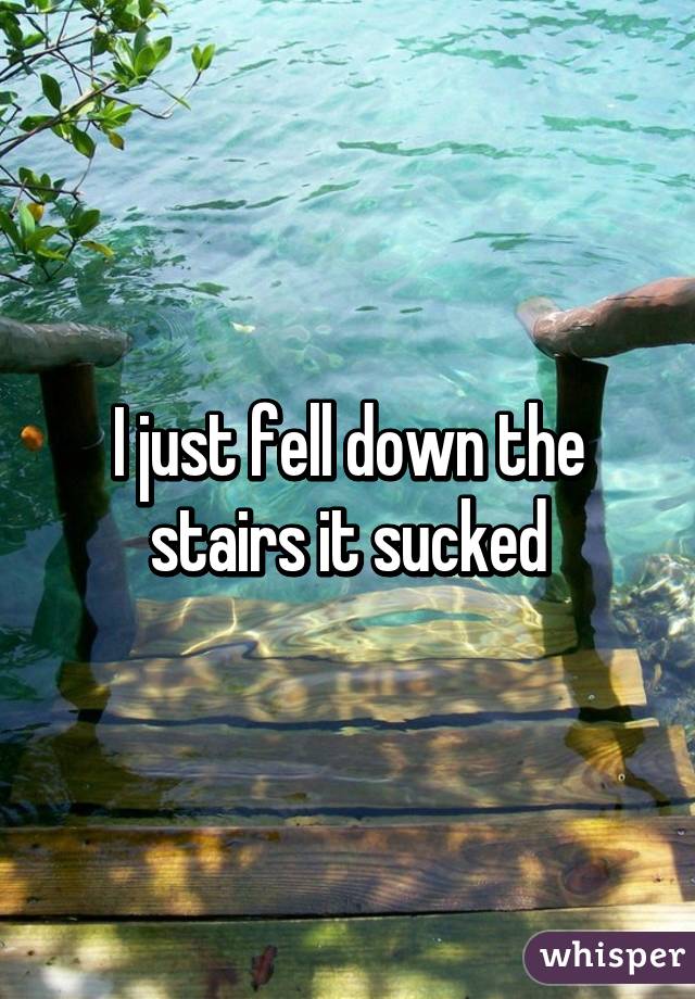 I just fell down the stairs it sucked