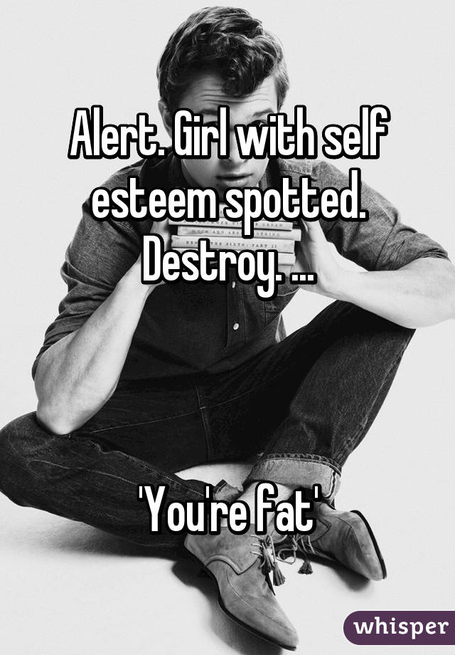 Alert. Girl with self esteem spotted. Destroy. ...



'You're fat'