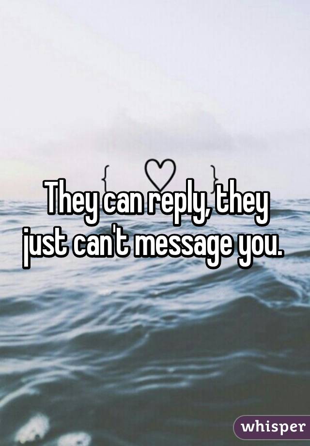 They can reply, they just can't message you. 