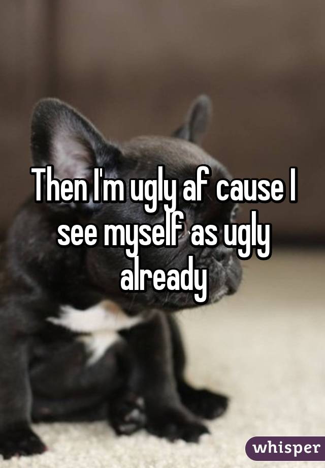 Then I'm ugly af cause I see myself as ugly already