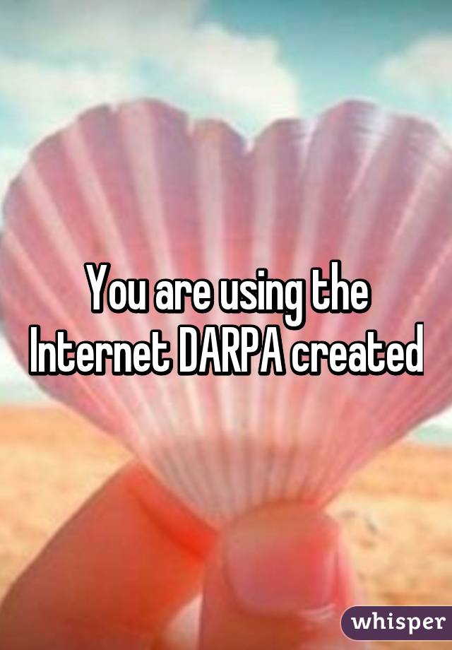 You are using the Internet DARPA created