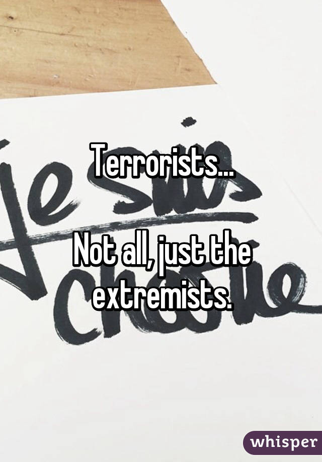 Terrorists...

Not all, just the extremists.