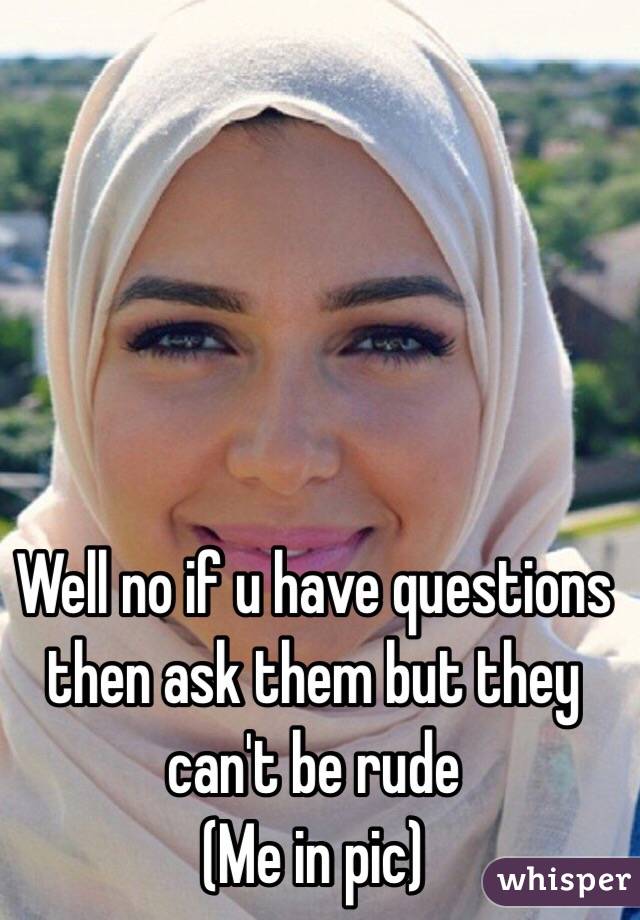 Well no if u have questions then ask them but they can't be rude 
(Me in pic)