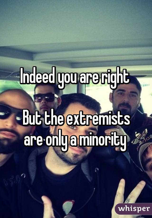 Indeed you are right 

But the extremists are only a minority 