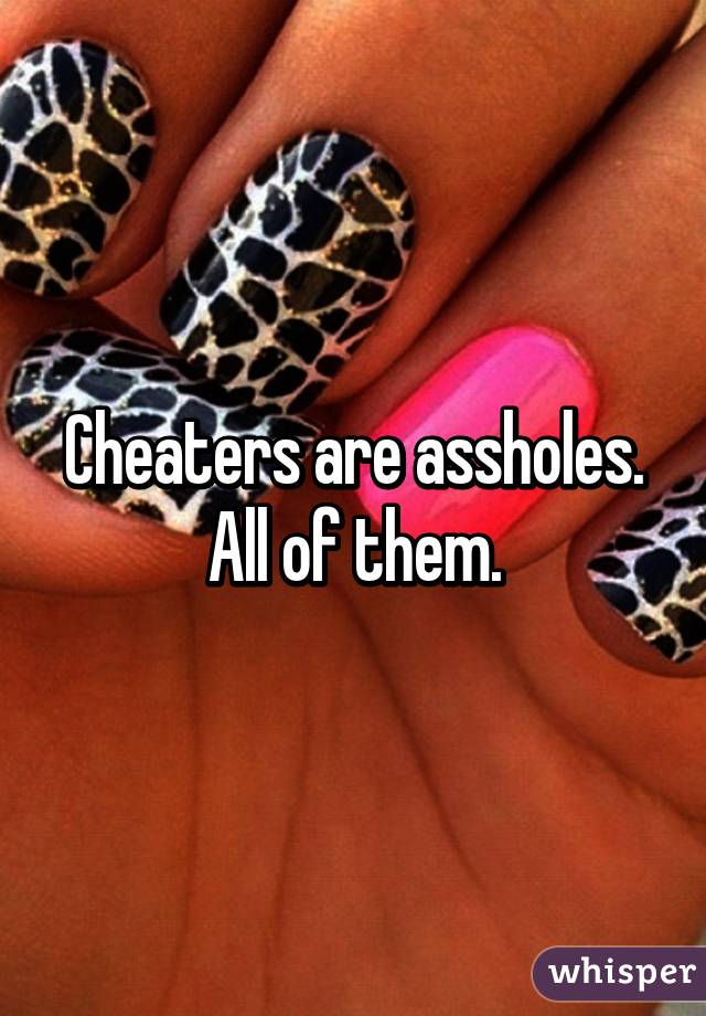 Cheaters are assholes. All of them.