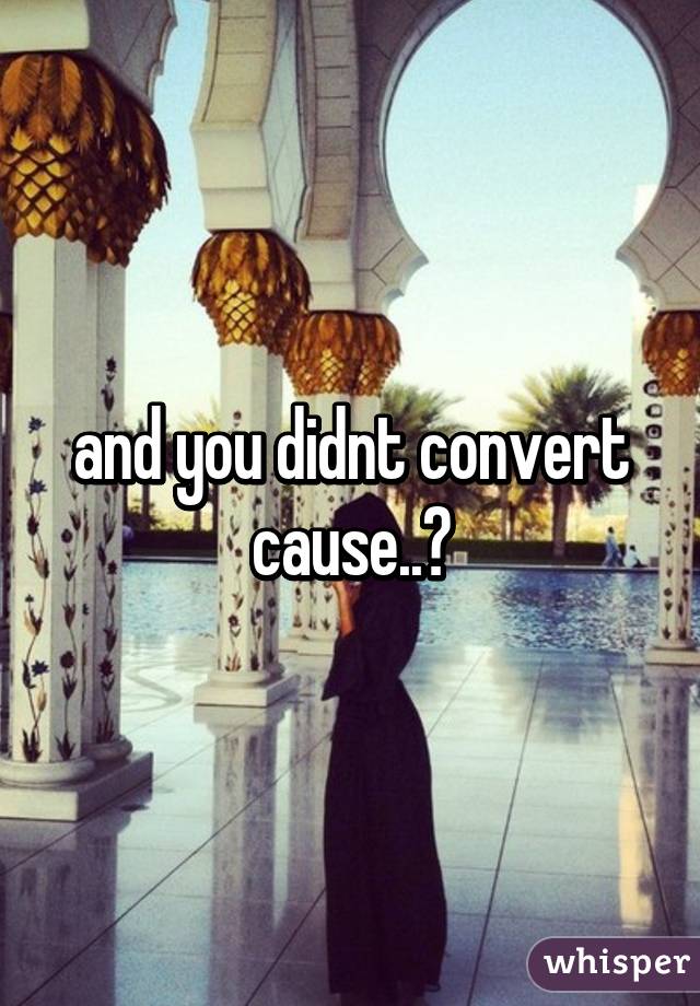 and you didnt convert cause..?