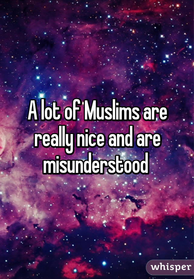 A lot of Muslims are really nice and are misunderstood 