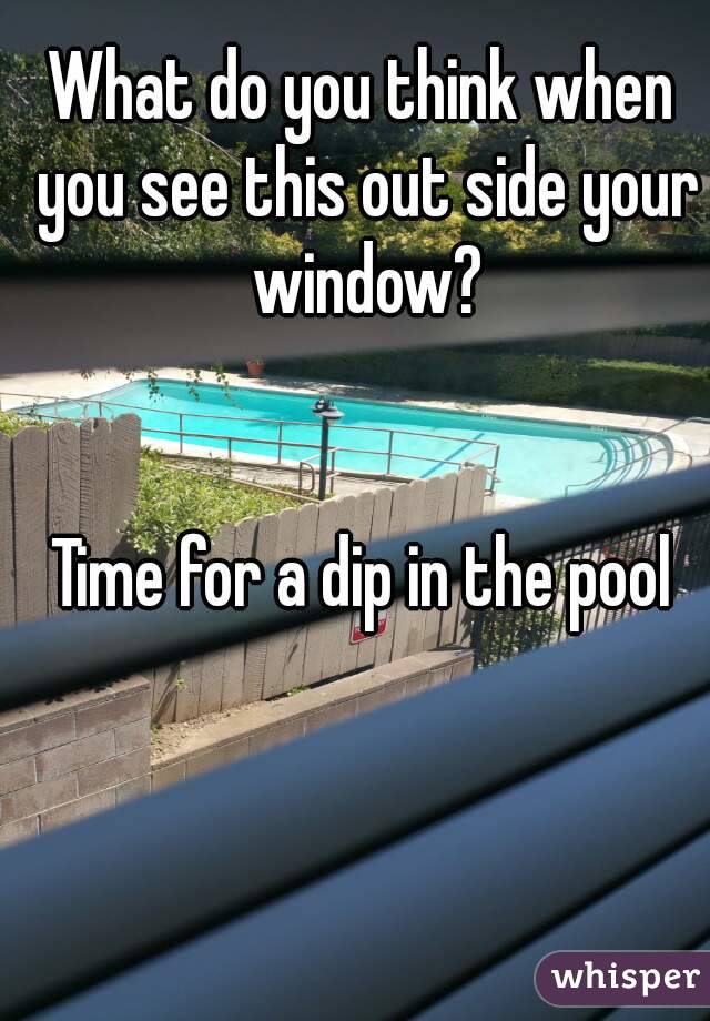 What do you think when you see this out side your window?


Time for a dip in the pool