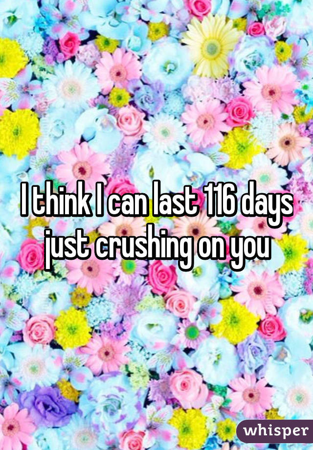 I think I can last 116 days just crushing on you