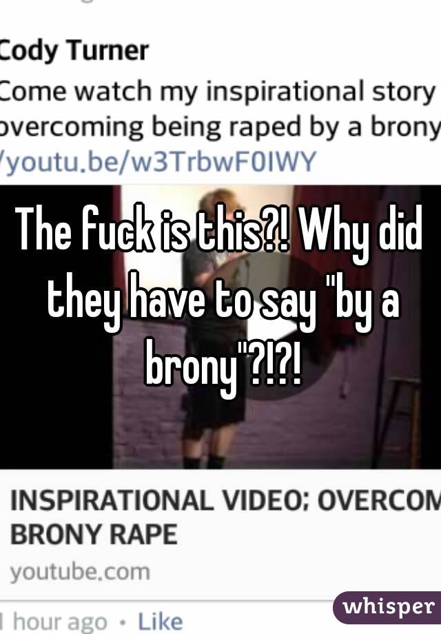 The fuck is this?! Why did they have to say "by a brony"?!?!