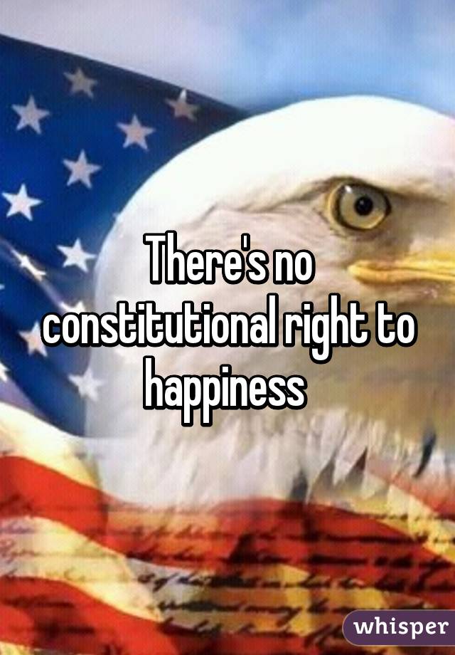 There's no constitutional right to happiness 