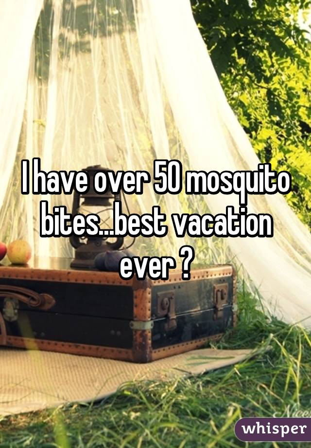 I have over 50 mosquito bites...best vacation ever 😒