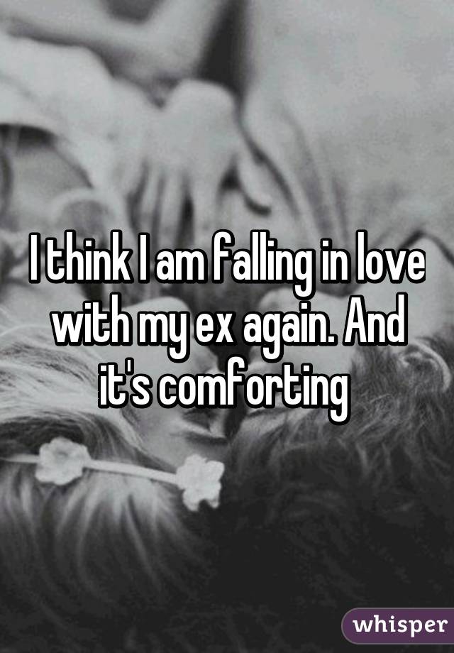 I think I am falling in love with my ex again. And it's comforting 