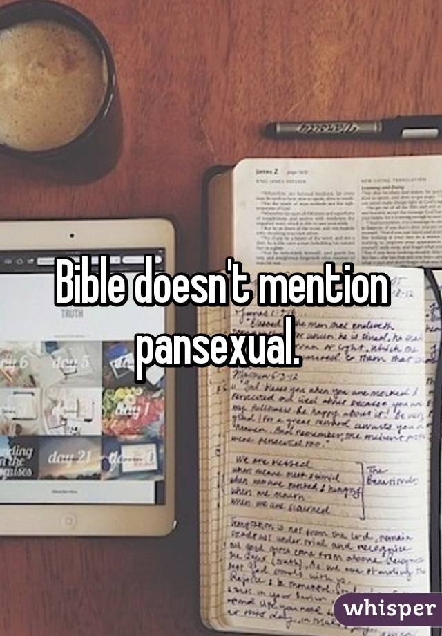 Bible doesn't mention pansexual. 