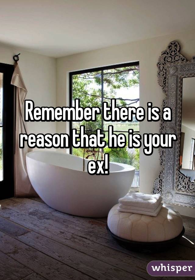 Remember there is a reason that he is your ex!