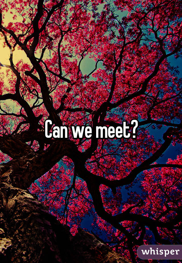 Can we meet?