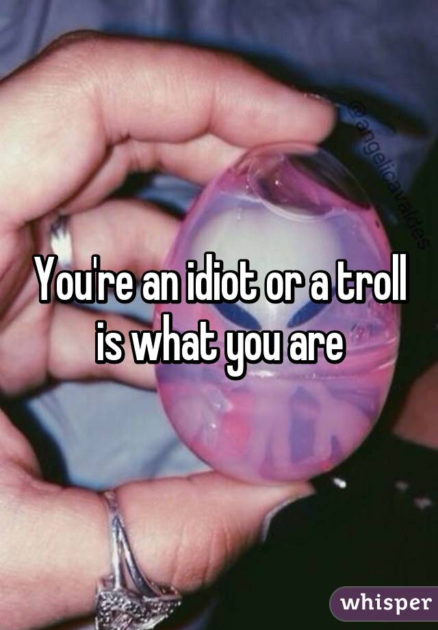 You're an idiot or a troll is what you are