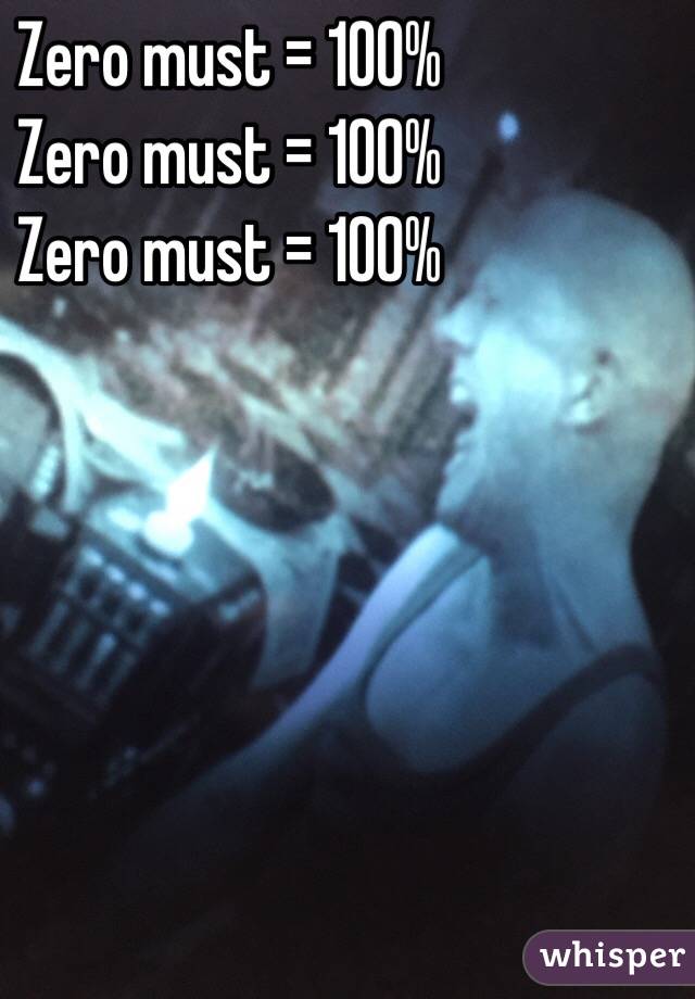 Zero must = 100%
Zero must = 100%
Zero must = 100%