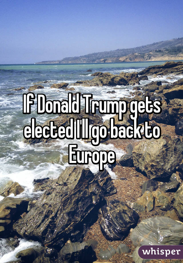 If Donald Trump gets elected I'll go back to Europe