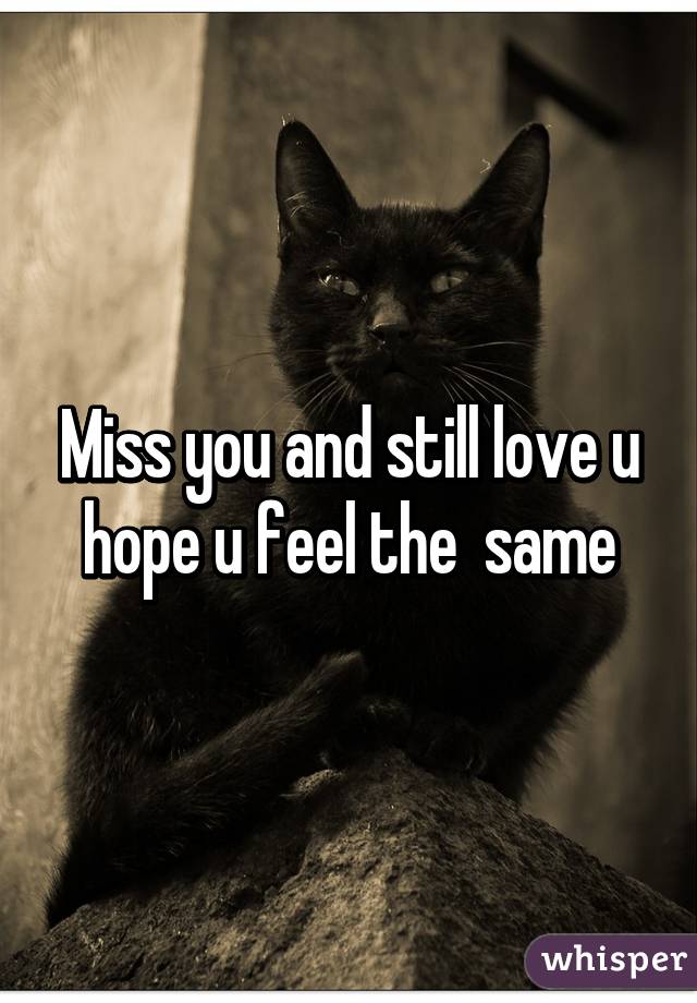 Miss you and still love u hope u feel the  same