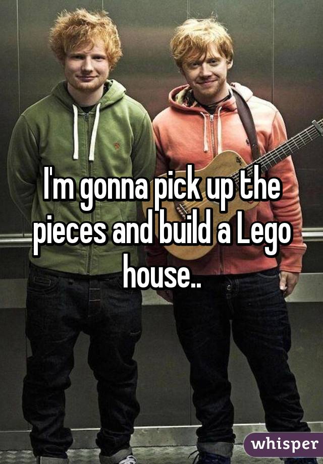 I'm gonna pick up the pieces and build a Lego house..