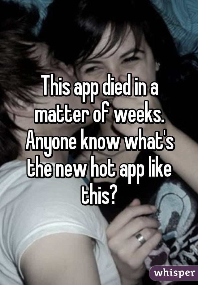 This app died in a matter of weeks. Anyone know what's the new hot app like this?