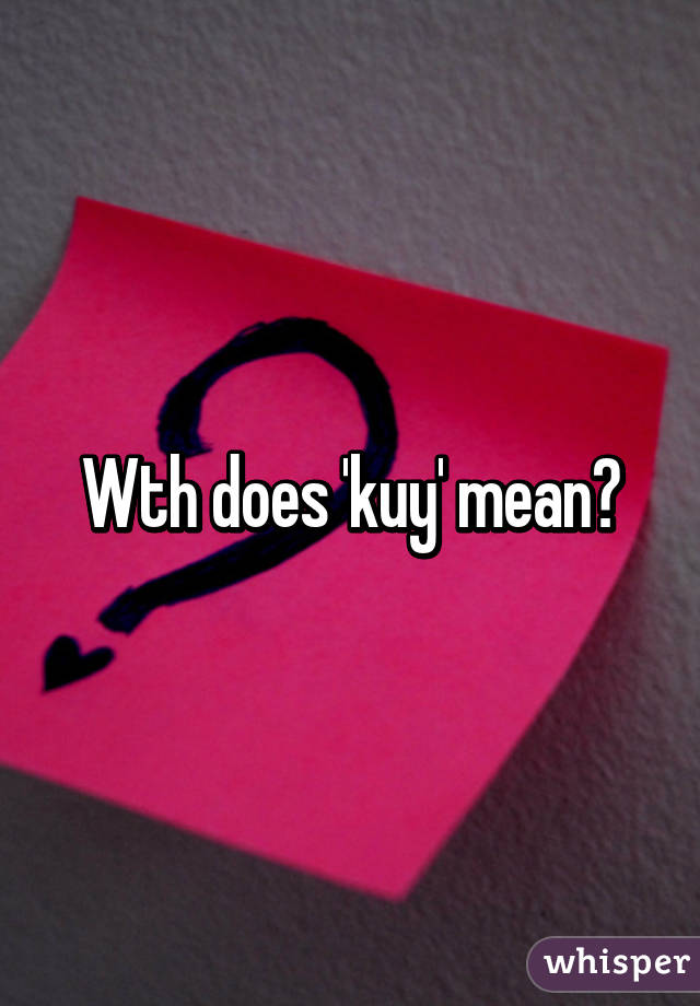 Wth does 'kuy' mean?