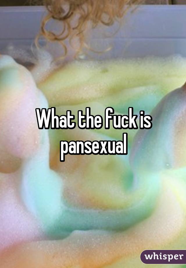 What the fuck is pansexual