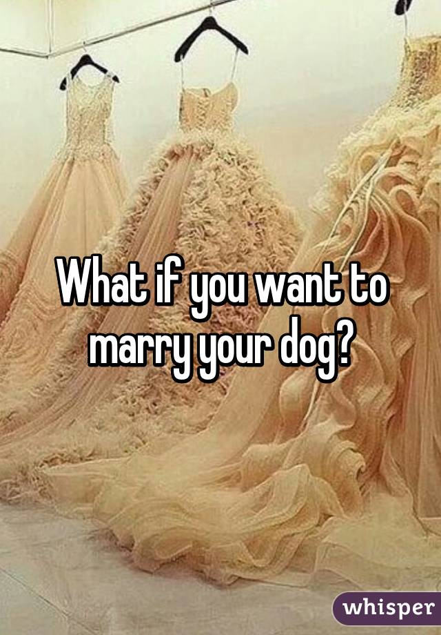 What if you want to marry your dog?