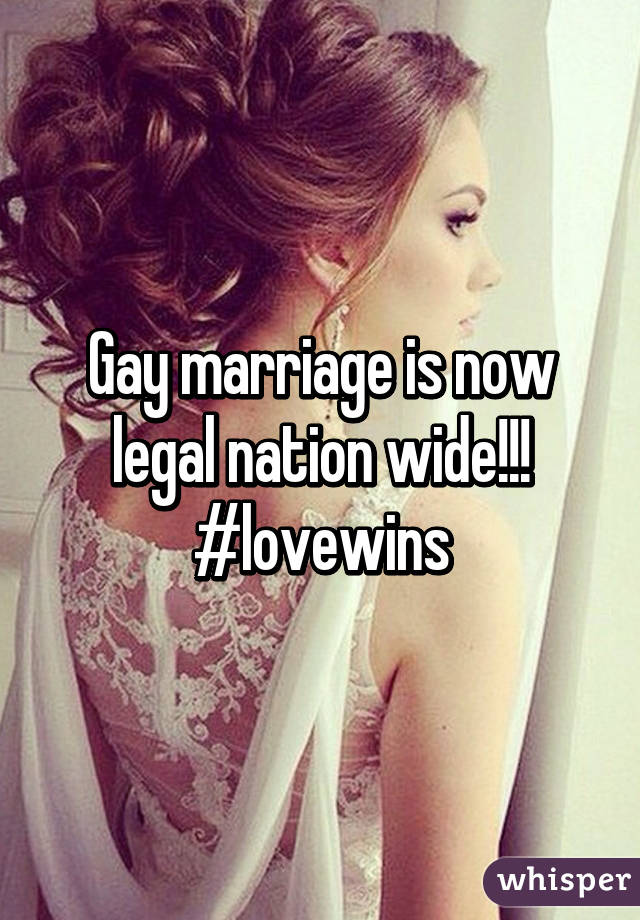 Gay marriage is now legal nation wide!!!
#lovewins