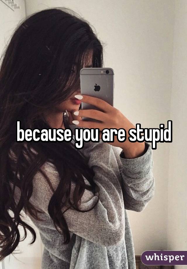 because you are stupid