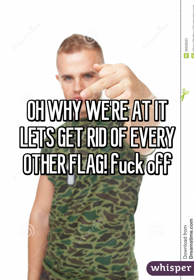 OH WHY WE'RE AT IT LETS GET RID OF EVERY OTHER FLAG! fuck off