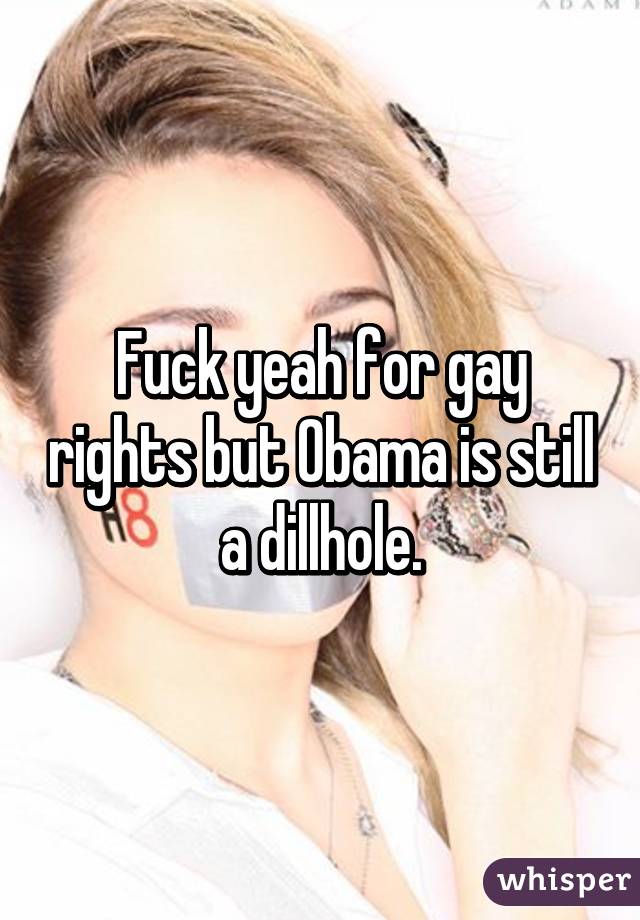 Fuck yeah for gay rights but Obama is still a dillhole.