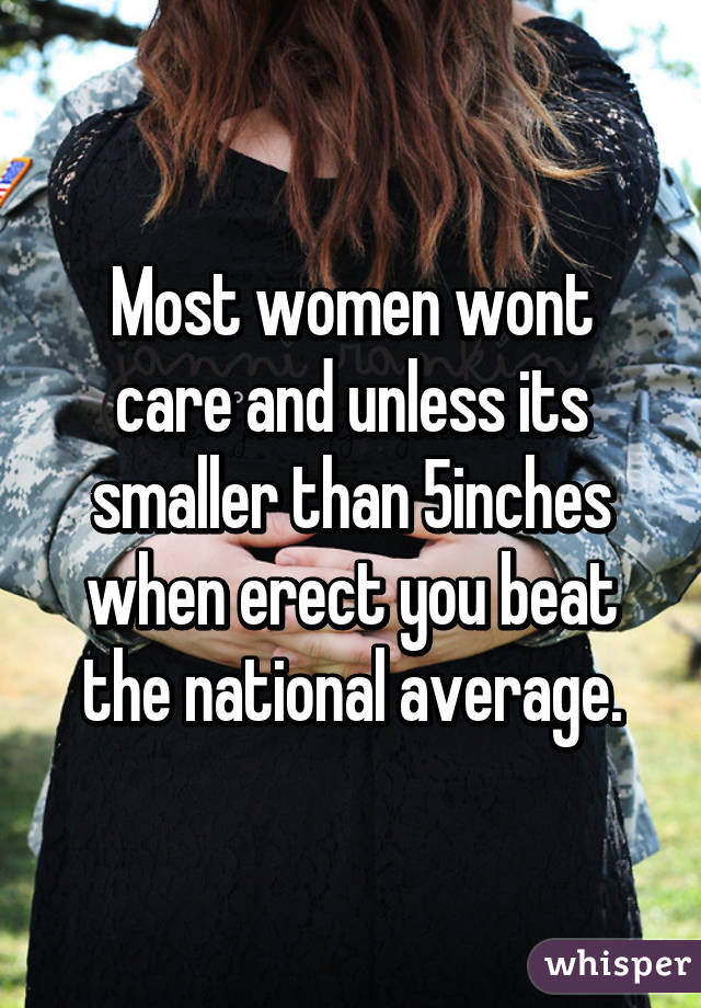 Most women wont care and unless its smaller than 5inches when erect you beat the national average.