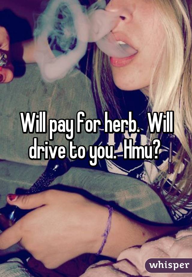 Will pay for herb.  Will drive to you.  Hmu? 