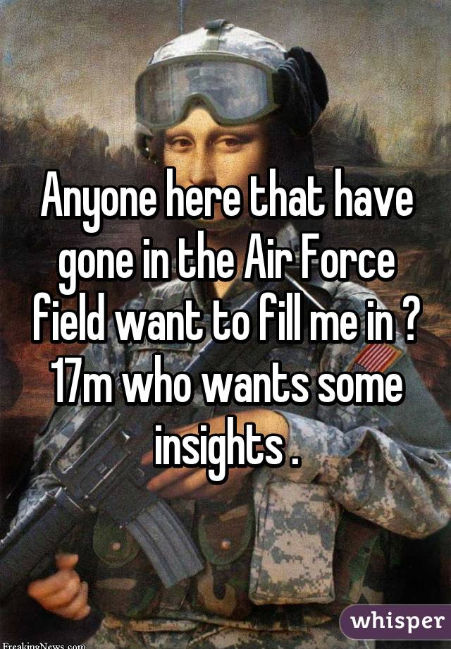 Anyone here that have gone in the Air Force field want to fill me in ? 17m who wants some insights .