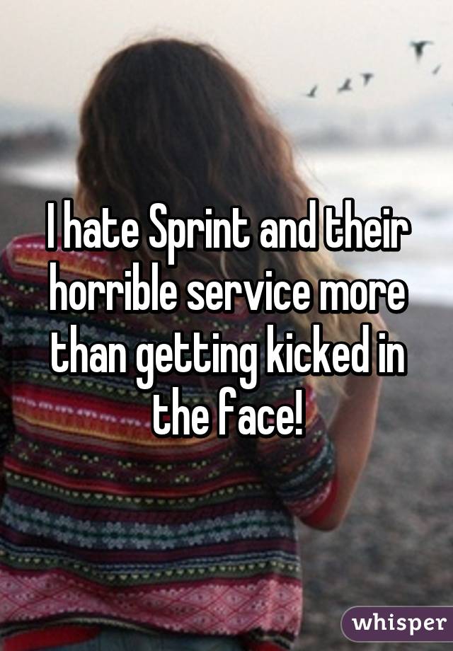I hate Sprint and their horrible service more than getting kicked in the face!