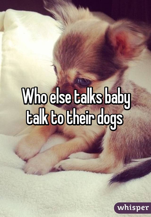 Who else talks baby talk to their dogs 