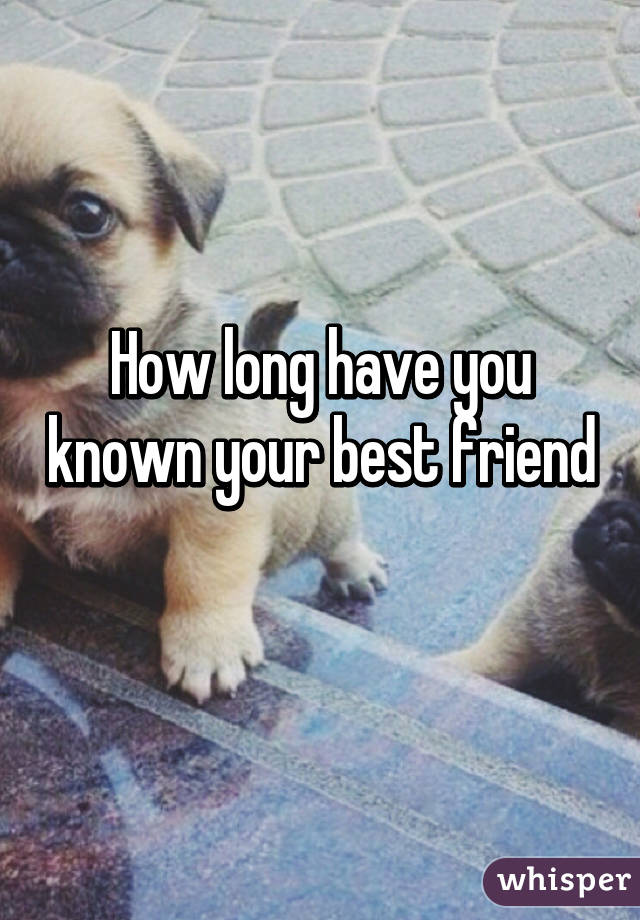 How long have you known your best friend 